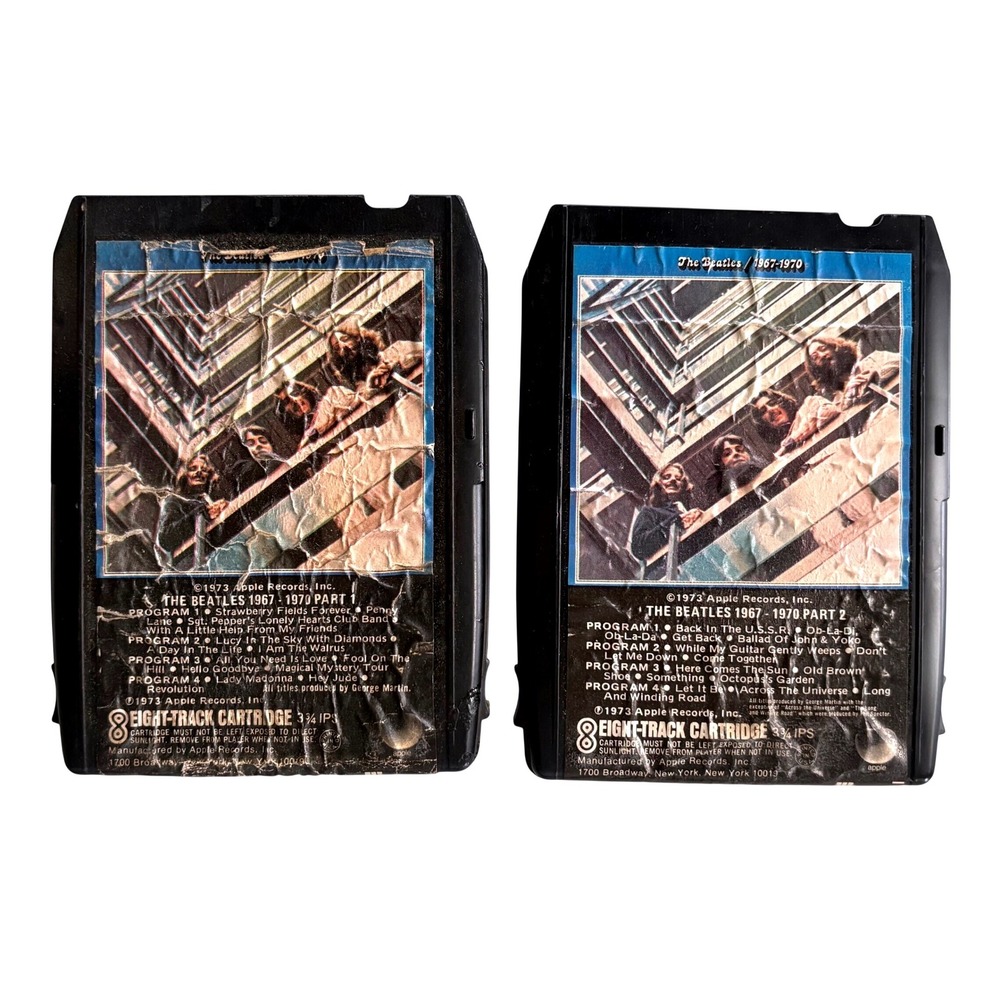 The Beatles 1967-1970 Blue Album 8-Track Tape Set Part 1 & 2 Apple Records 1973